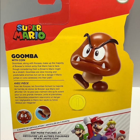 Nintendo Goomba & Coin Super Mario Jakks Pacific 4" Action Figure Video Game Toy - Picture 3 of 8